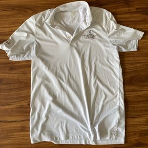 White golf shirt